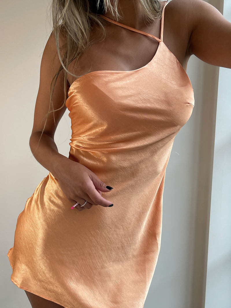 Tangerine Sunkiss Satin Dress